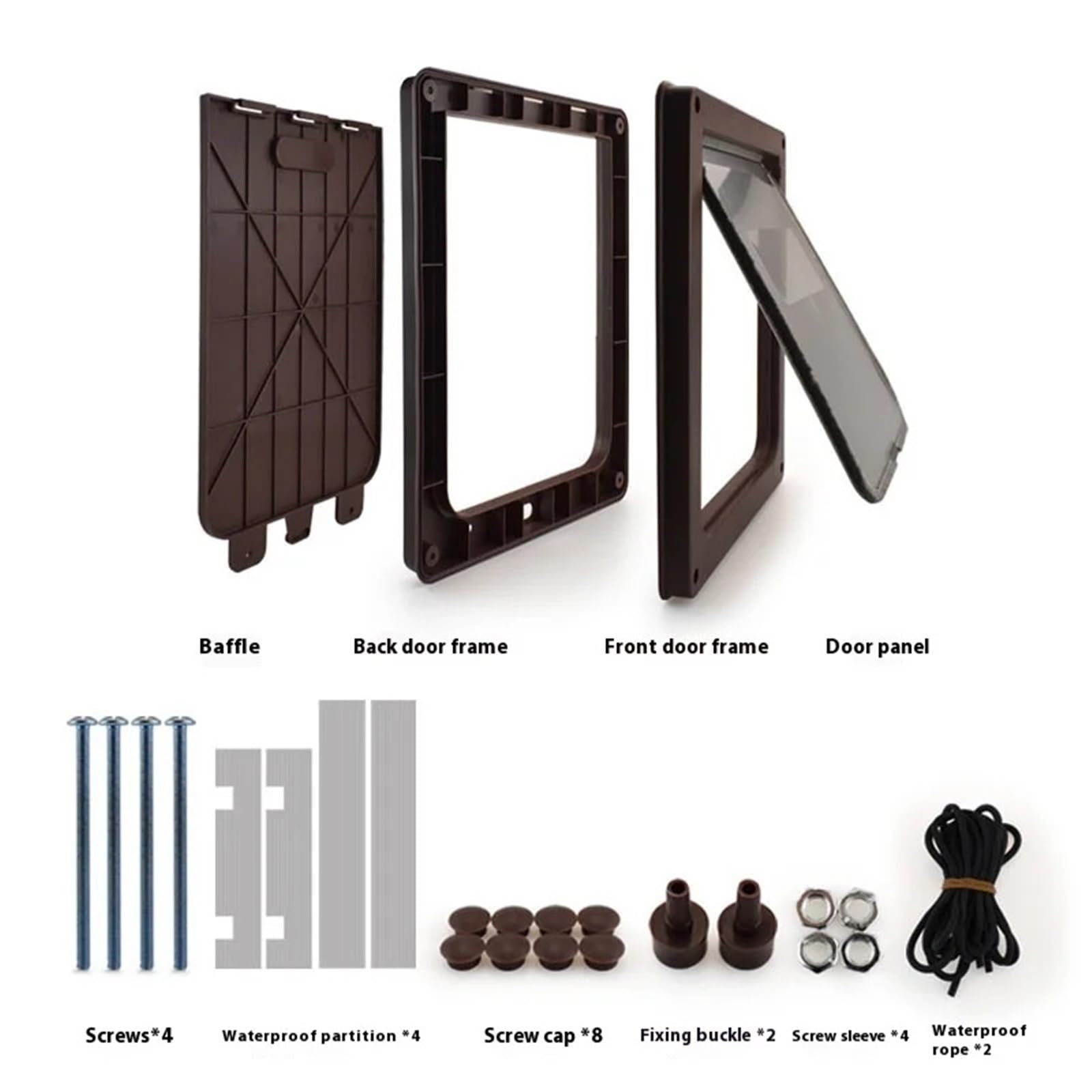 Gateras para Puertas Cerradura Inteligente for Puerta de Mascotas, Entrada/Salida Seguridad silenciosa for Gatos, Perros, Kit plástico ABS, Puertas mosquiteras(S 34x28cm White)