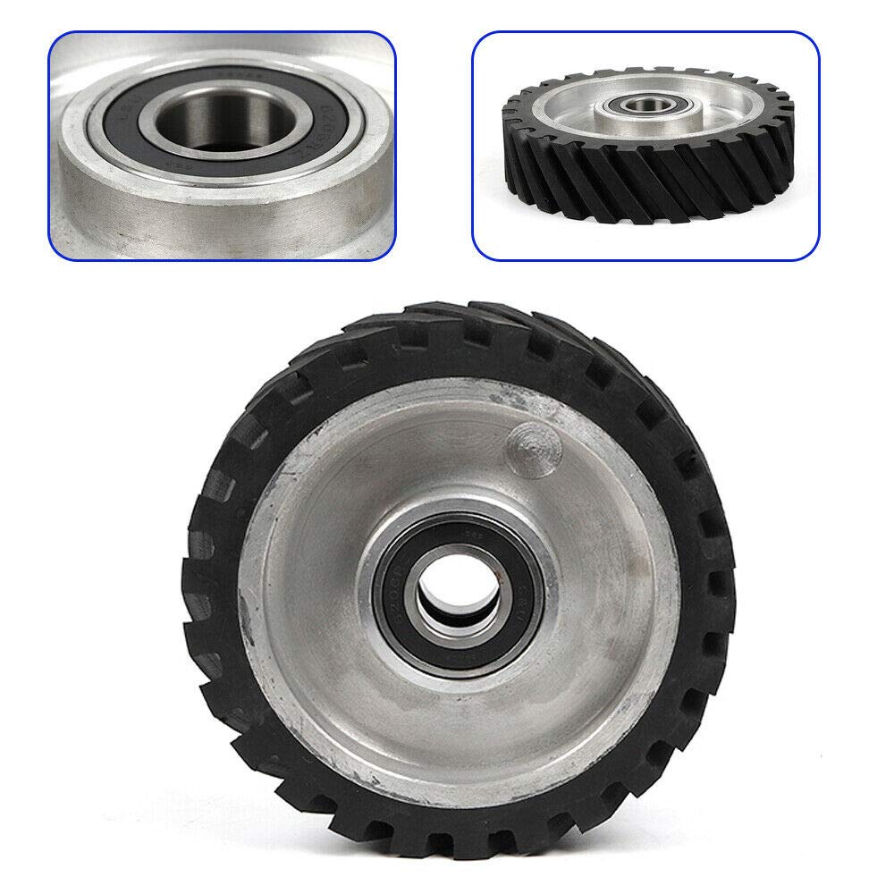 8 Inch Serrated Contact Wheel Belt Grinder Sander Rubber Wheel Bearing Belt Grinder Wheel (US Stock): Industrial & Scientific