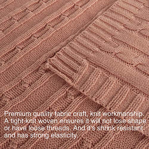 Ntbay 100% Pure Cotton Cable Knit Toddler Blanket, Super Soft Warm Breathable 30X40 Baby Blanket For Crib, Stroller, Nursery, Travel, Newborn, 30X40 Inches, Coral Orange #TOP2
