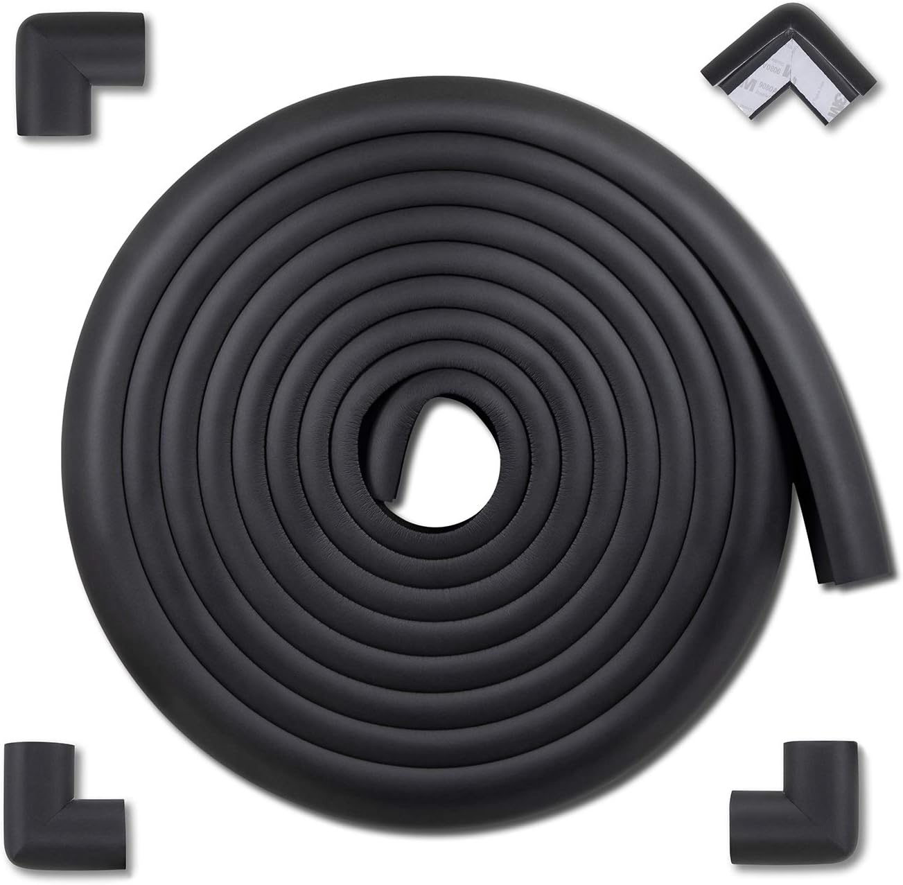 Baby Proofing Edge Corner Guards, Child Safety Furniture Bumper, Table Protectors, 3M Pre-Taped Corners, Safe Edge Corner Cushion, 16.2ft - 15 ft Edge 4 Corners, Black