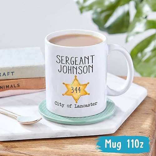 Miniatura 4 de Regalo de sargento, taza de sargento personalizado, taza de café de sargento de policía, taza de promoción de policía, taza de mordaza de sargento,
