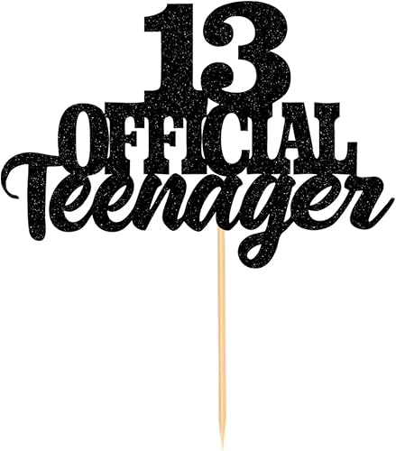 Miniatura 2 de Decoración oficial para tartas de 13 años para adolescentes, con purpurina para cumpleaños de 13 años, suministros para fiesta de cumpleaños de 13