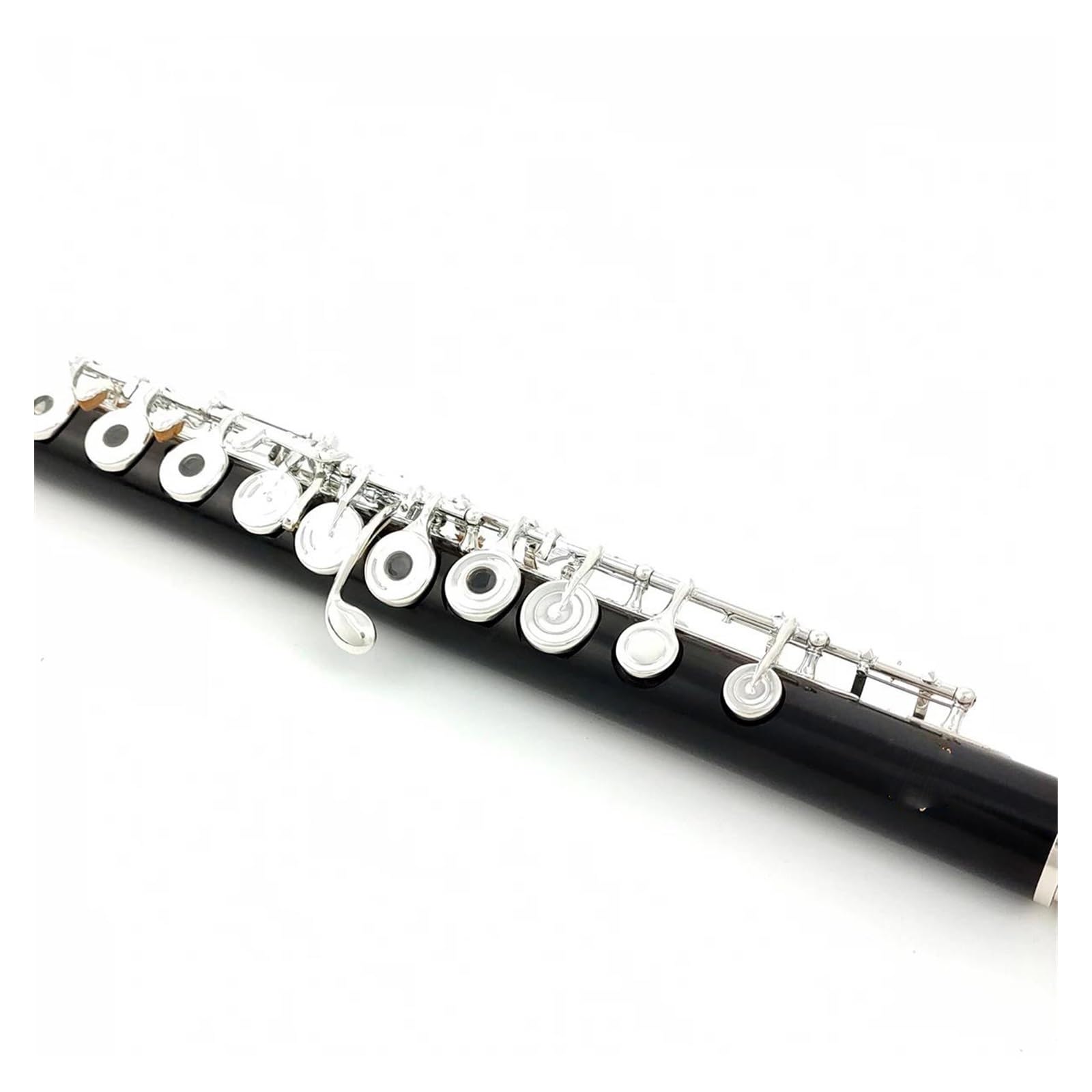 flauta de instrumento musical Flauta de ébano de 17 agujeros agujero abierto llave E chapada en plata flauta profesional