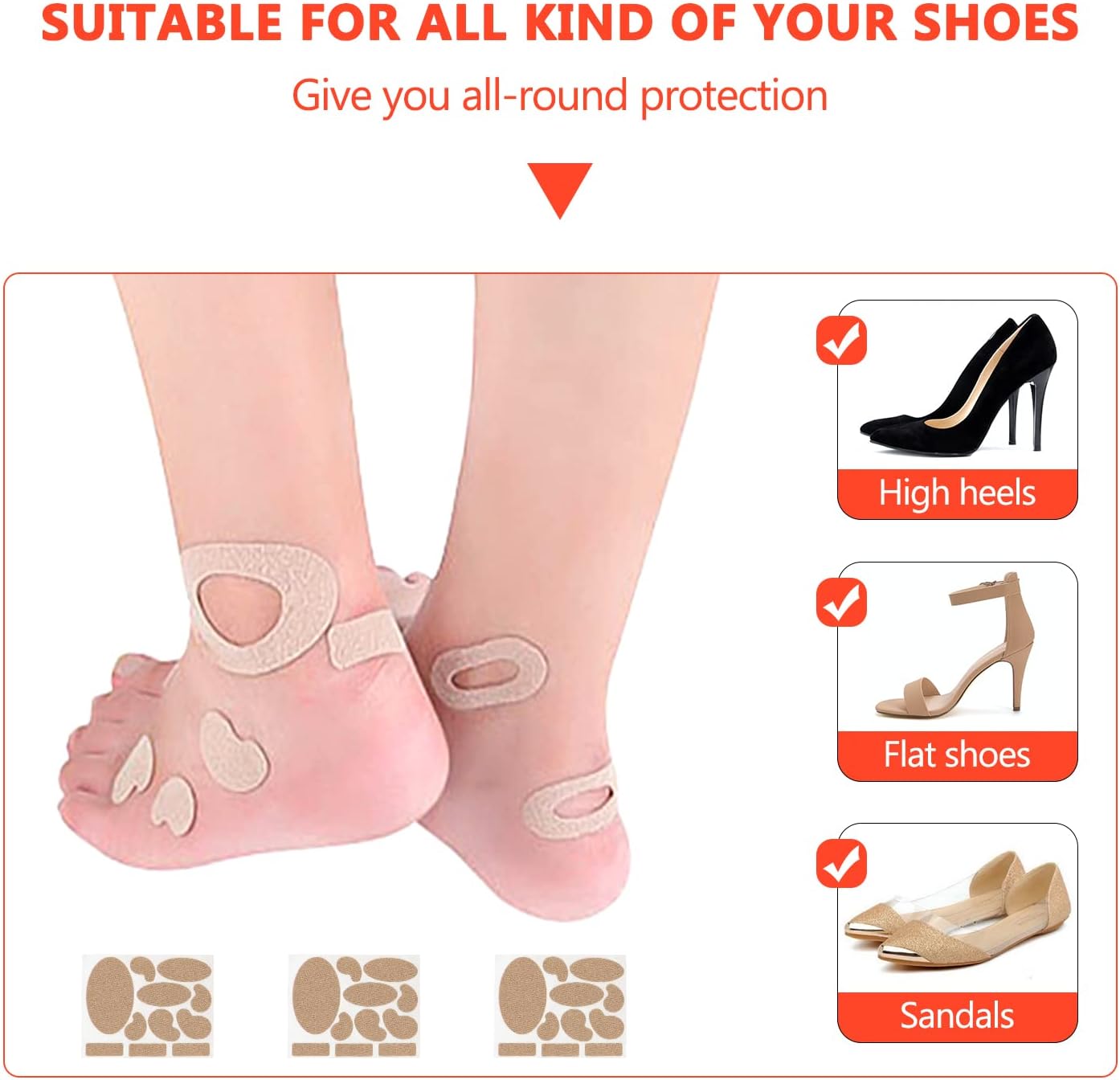 15Sheet Moleskin Tape Flannel Adhesive Pads, Avoid Super Skin Blister,Pre-Cut Moleskin Very Easy to Paste,Foot Protection for Heels by Cenipar : Health & Household