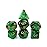 CREEBUY Green Mix Black Dice Set DND Polyhedral Dice for Dungeon and Dragons D&D RPG Role Playing Games 7-Die Set