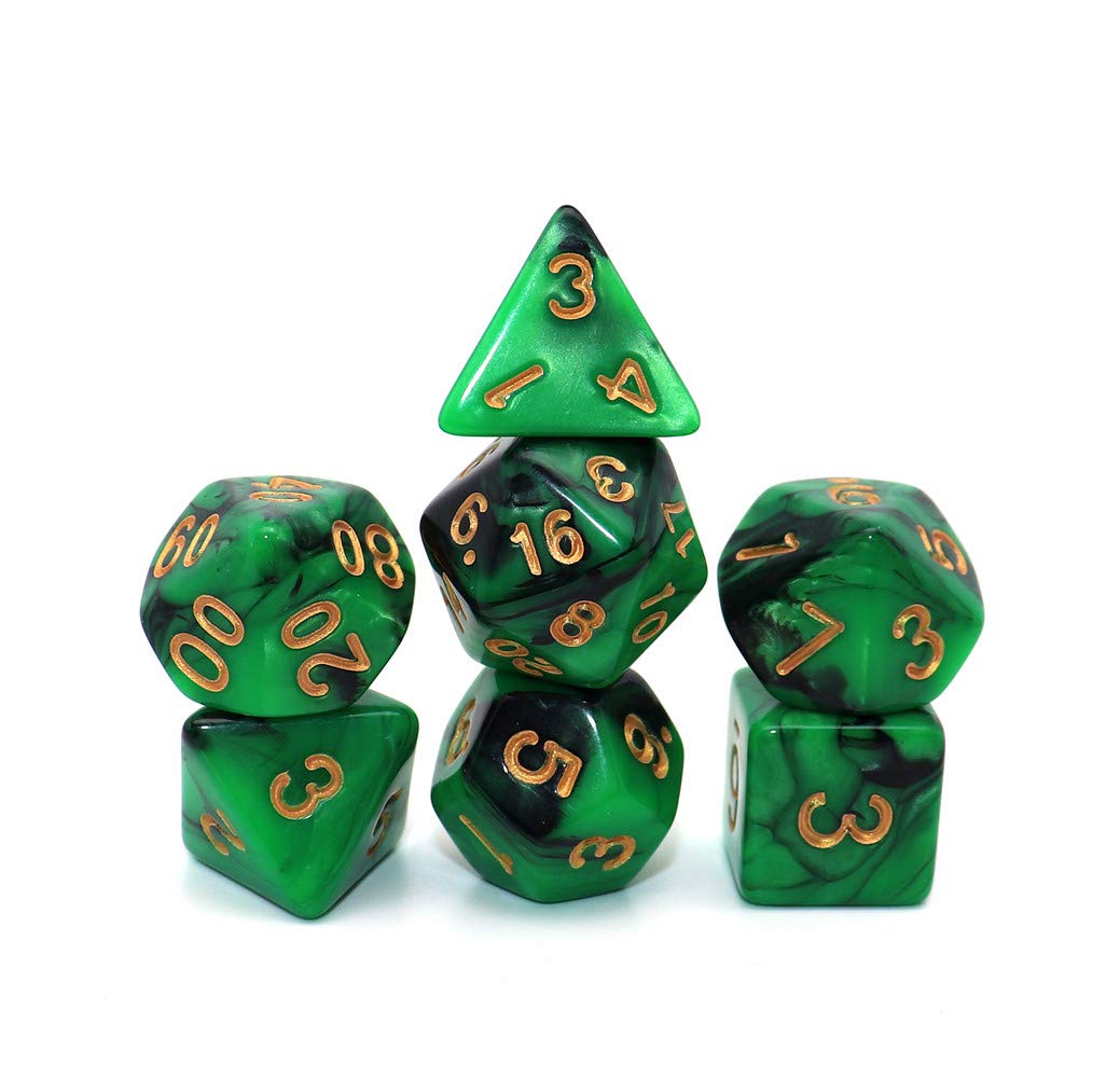 Polyhedral D&D Dice Set-5 Pack Double-Colors Dice Sets Compatible with Dungeons and Dragons DND Role Playing Game RPG MTG Games Dice with D4 D6 D8 D10 D% D12 D20 (5 Colors Set) - Image 3