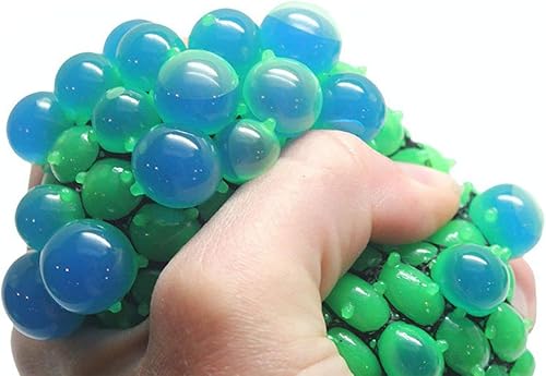 Miniatura 3 de Curious Minds Busy Bags Juego de bolas de malla de burbujas de 3 pulgadas, pelota antiestrés con red de red, bola antiestrés que cambia de color,