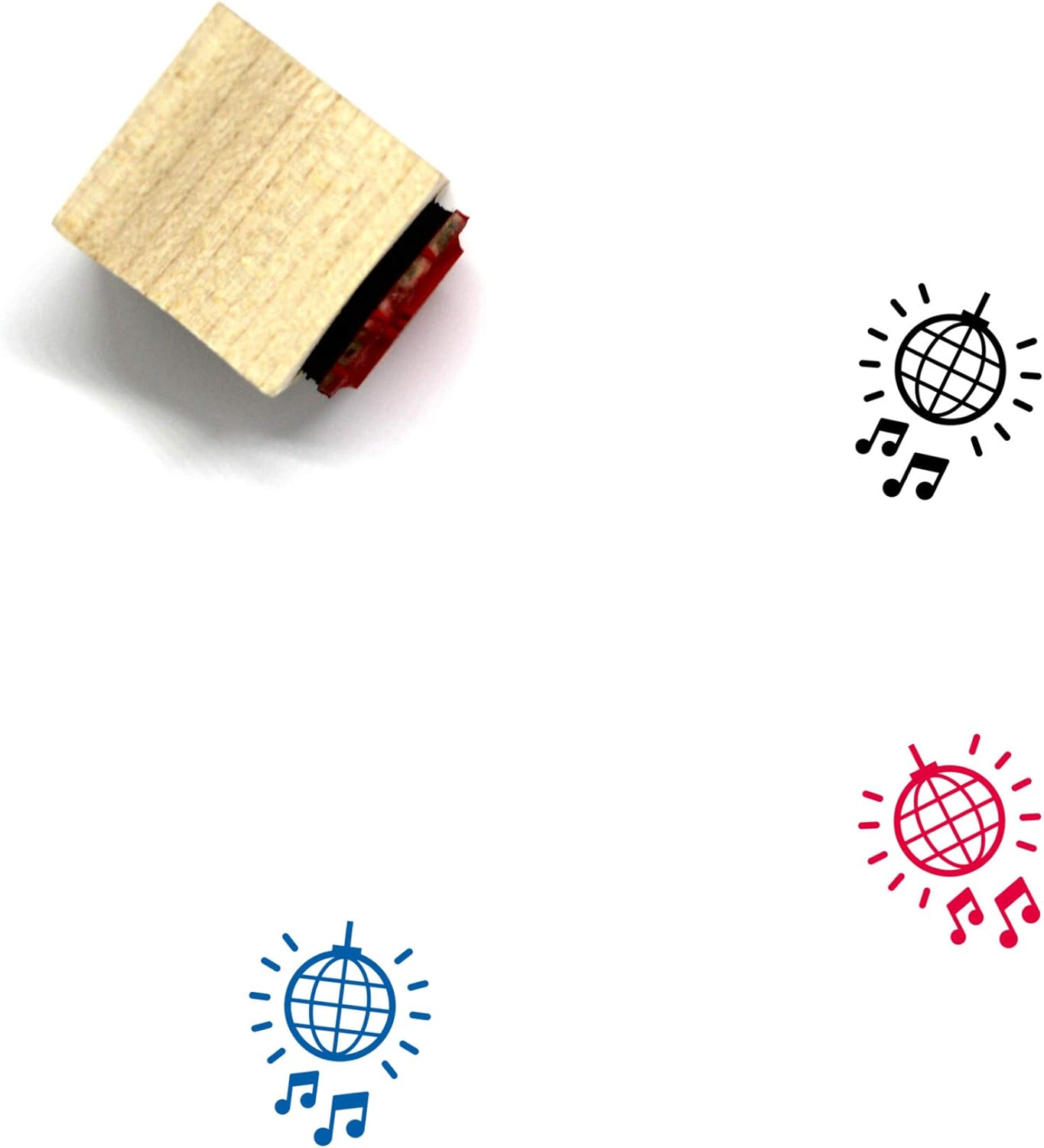 Disco Ball Wooden Rubber Stamp No. 5 (2" x 2")