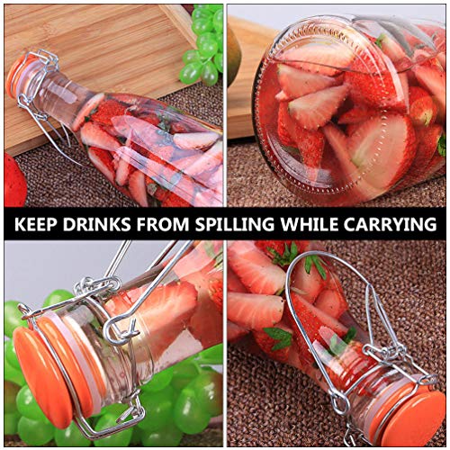 Hemoton Parte Superior Do Balanço de Vidro Garrafa de Tampa Flip Top Garrafas de Cerveja Com Fio Fác