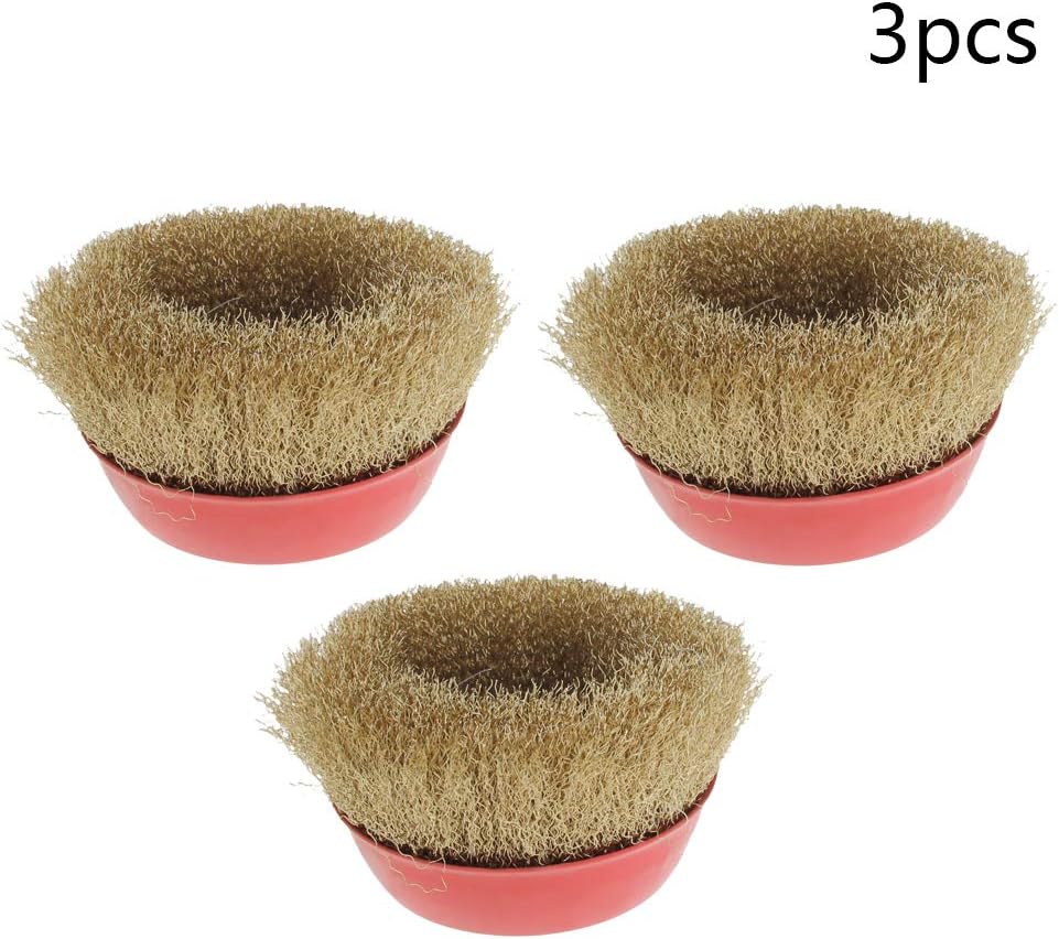 Wire Abrasive Wheel Brushes 6 Inch Wire Wheel Brush Steel Wire Crimped 3/10 mm Wire for Fast Derusting Polishing 3 Pcs