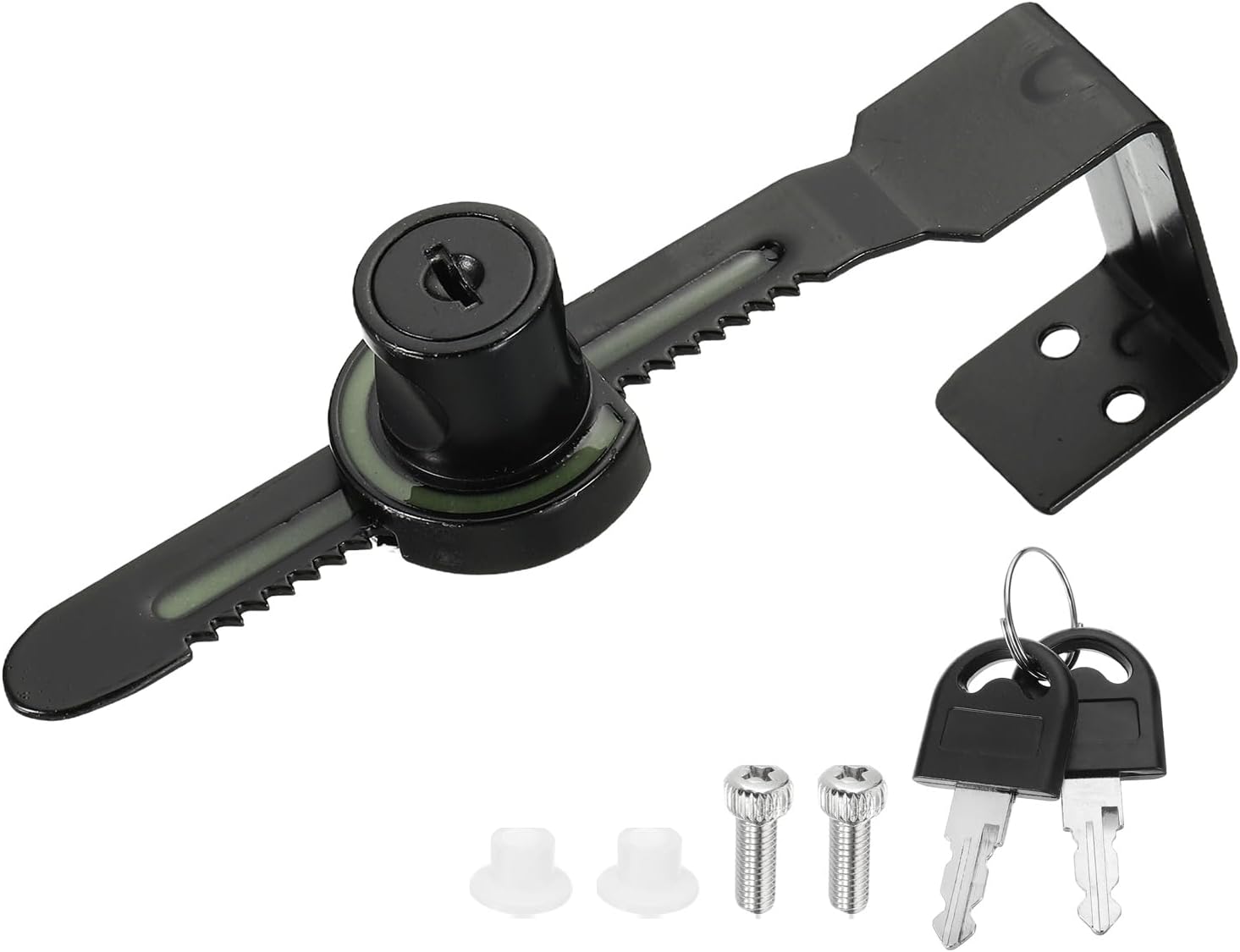 1.7" Sliding Glass Door Ratchet Lock, Keyed Alike Luminous Secure Showcase Display Case Lock - No Drill, for 30-40mm/ 1.18-1.57 inch Cabinet Stores Glass Door, Black