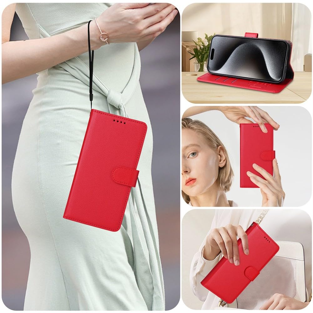 Generic Étui compatible avec iPhone 8 Plus/7 Plus (couleur : violet) Sodt Étui portefeuille à rabat en cuir uni