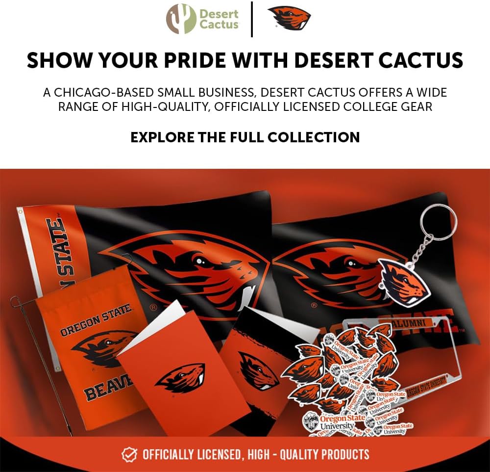 Desert Cactus Oregon State University Car Accessories Beavers Metal License Plate Frame and Tag Holder for Front or Rear of Car (Dad)
