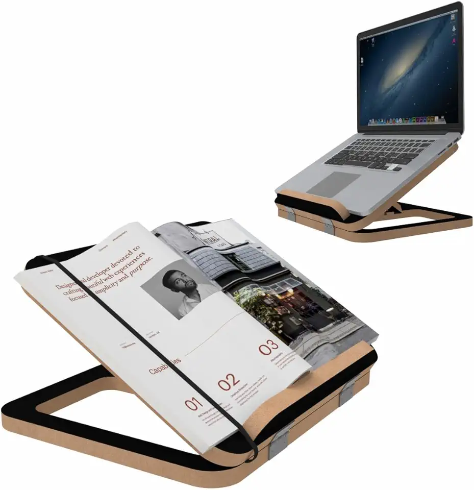 Suporte Ergon�mico Para Leitura Livros Tablets Mdf Preto