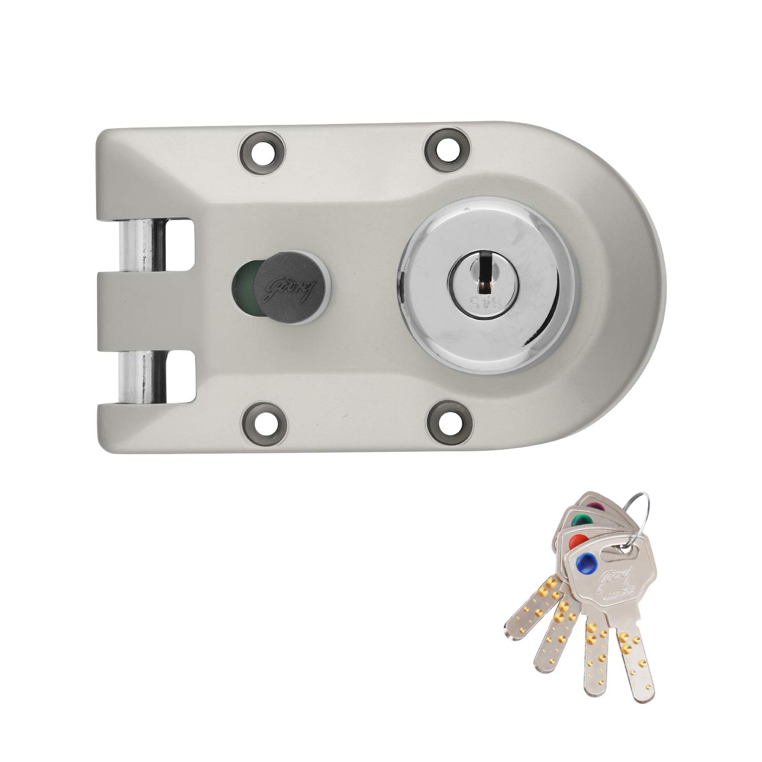 Godrej Rim Lock l Vertibolt Ultra XL+ I 2C Deadbolt l for Inside Opening, Double and Sliding Wooden Doors l Left/Right-Handed Doors l 4 Keys l 5-Year Warranty l Manual Locking I Satin Nickel Finish (B08F2WXHPS) Amazon Price History, Amazon Price Tracker