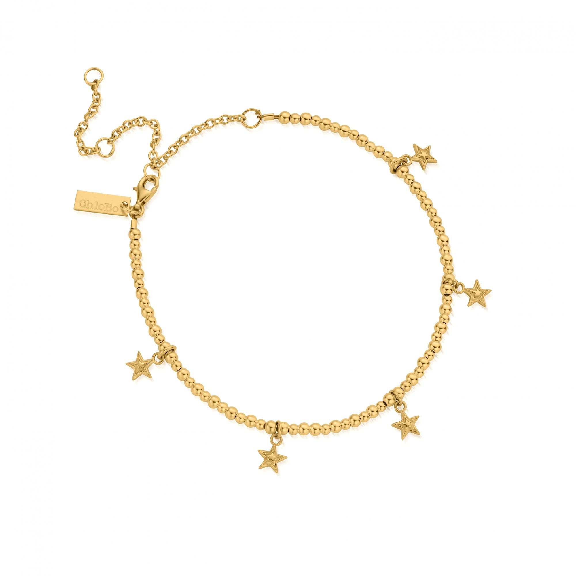 ChloBoGold Mini Cute Multi Star Anklet GANMC3031