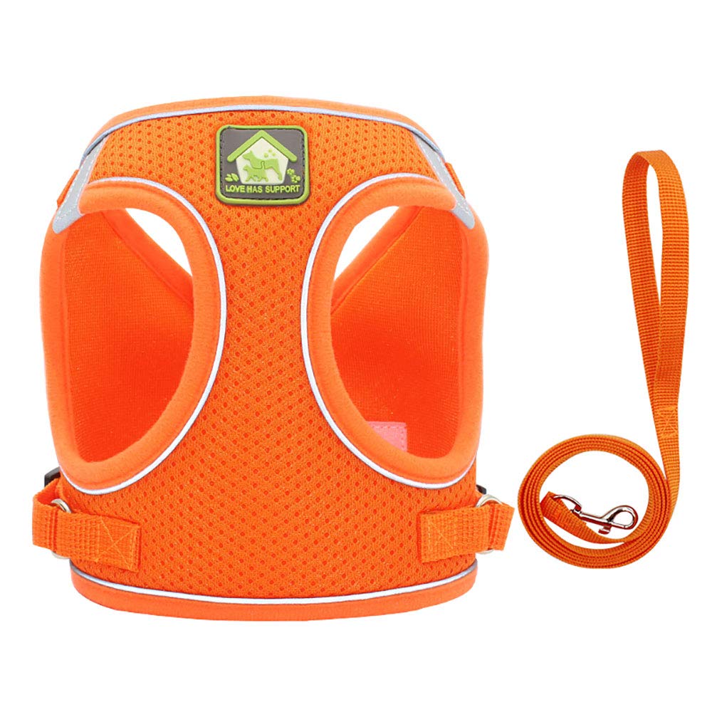 Pettorina per cani di taglia piccola e media taglia, con rete super traspirante (arancione, L (5-7 kg))