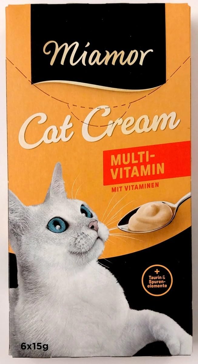MIAMOR - Cat Snack (Cream) | Tasty Snack for Pampering Adult Cats. Supplementary Food in Portion Bag without Sugar and Artificial Additives | Contents: 11x6x15g Multi-Vitamin โ image 1