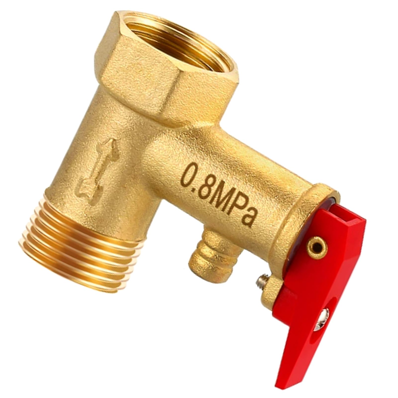 Msioytog Men's 0.8Mpa Universals Pressure Relief Valves Replacet Electric Water Heater Valves For Water Heaters Systems Easy To Use Brass Pressure Reducing Relief