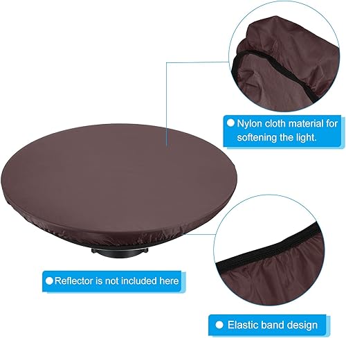 Miniatura 9 de PATIKIL Cubierta de lámpara difusora suave de 22 pulgadas, 21.7 in, difusor de tela, reflector estroboscópico, calcetín para luz de flash, estudio