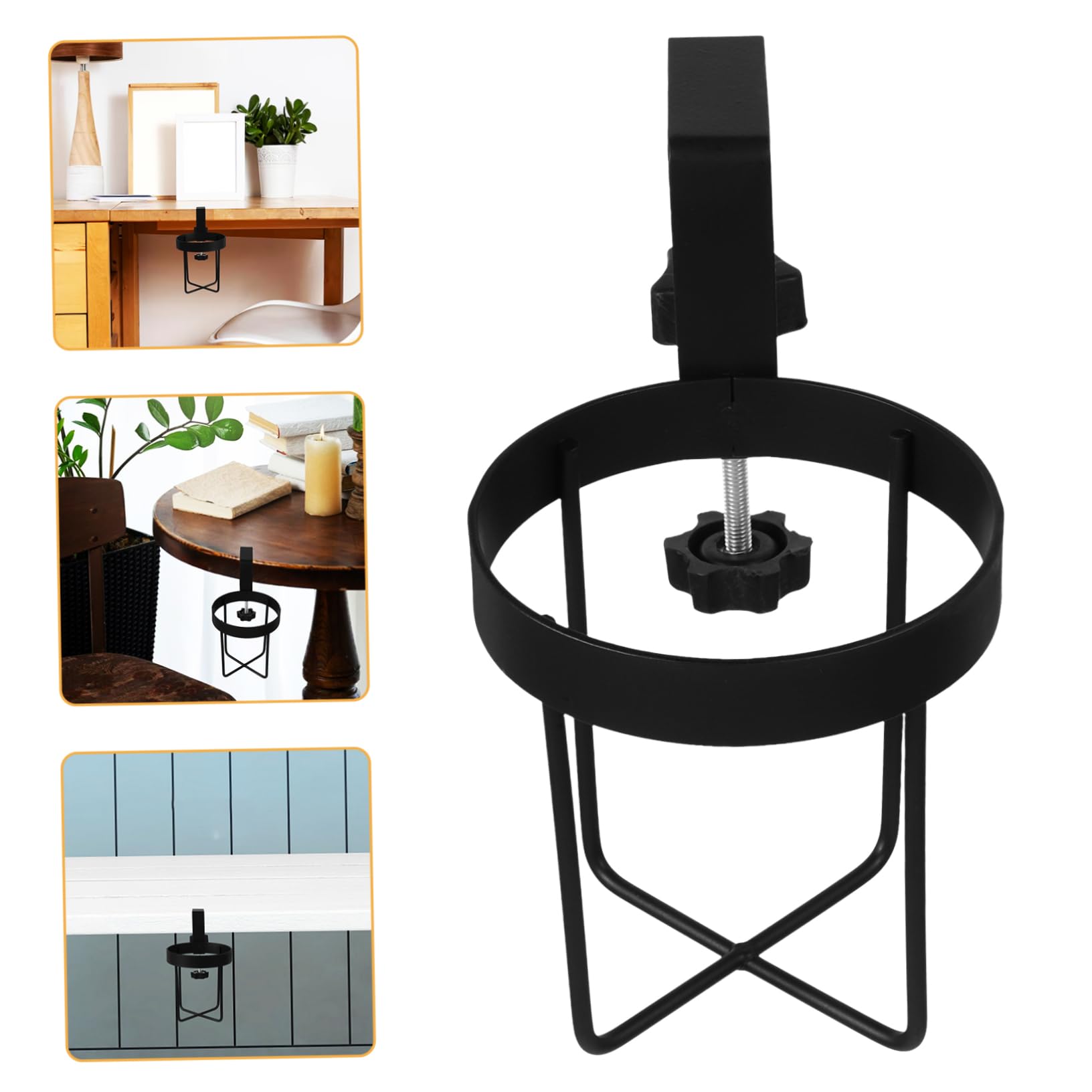 PRETYZOOM 3piezas Soporte para Taza Clip Escritorio Portavasos De Antiderrame Organizador De Bebidas para Mesa Diseño y De Instalar