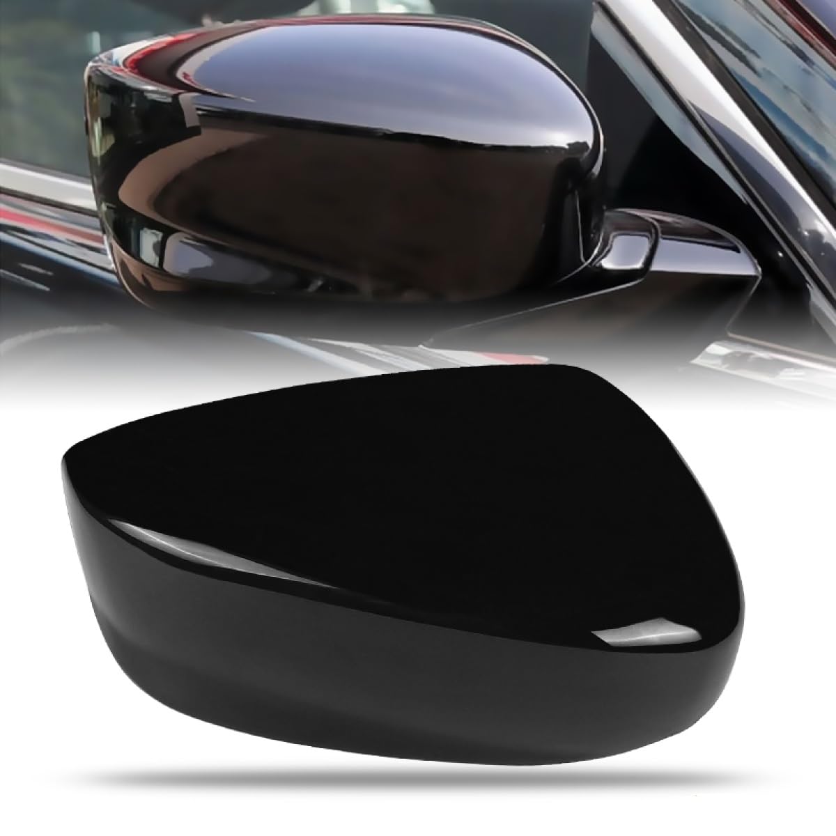 RACBOX Passenger Side Mirror Cover Rear View Mirror Cap Compatible with 2008 2009 2010 2011 2012 Accord US Model, Primed Black