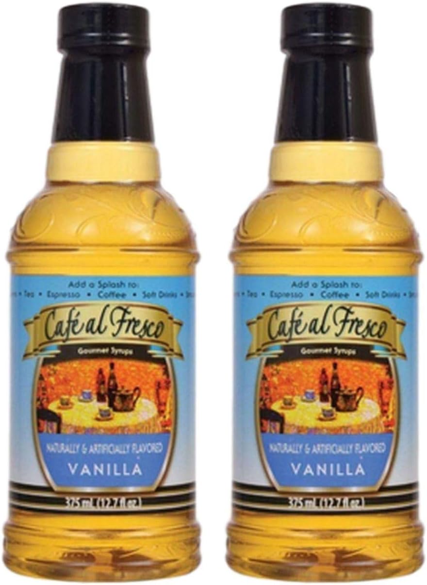 Cafe al Fresco Gourmet Sugar Free Zero Carb Vanilla Gourmet Syrup 12.7-oz. Bottle - Pack of 2