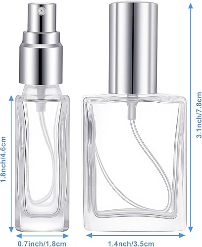 Miniatura 2 de Paquete de 24 botellas de atomizador de niebla fina de vidrio transparente, mini botella de perfume recargable de 0.5 onzas líquidas, botella de