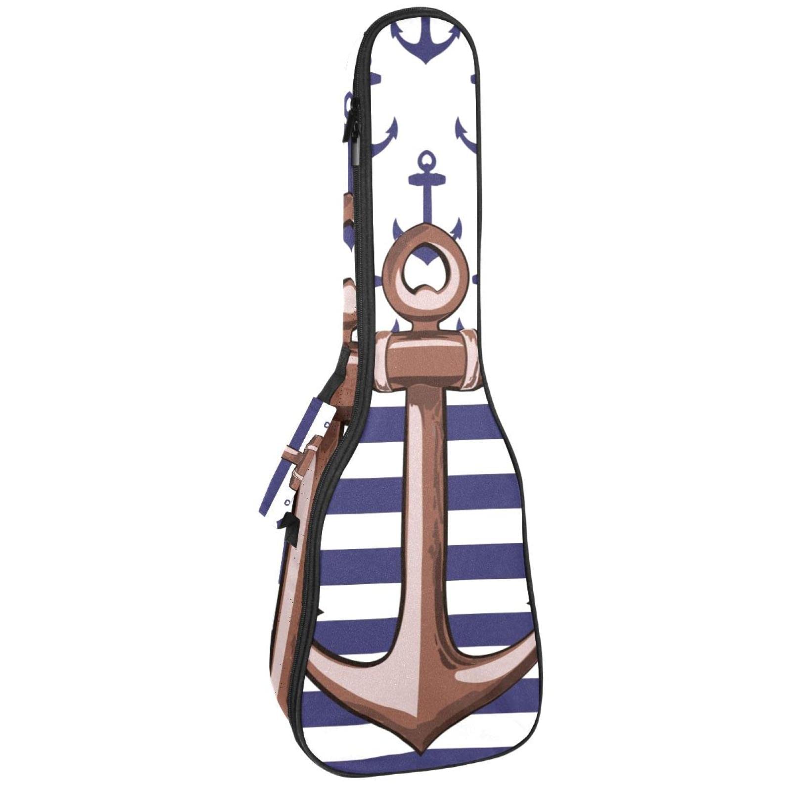 Sac de rangement pour ukulélé soprano au motif ancre marine