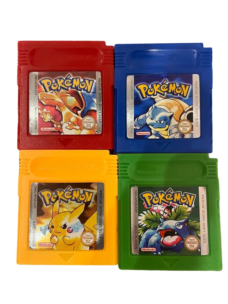 Pokemon Gameboy Color Collection Pack de 4 (verde, azul, rojo, amarillo) Videojuego para 16 bits