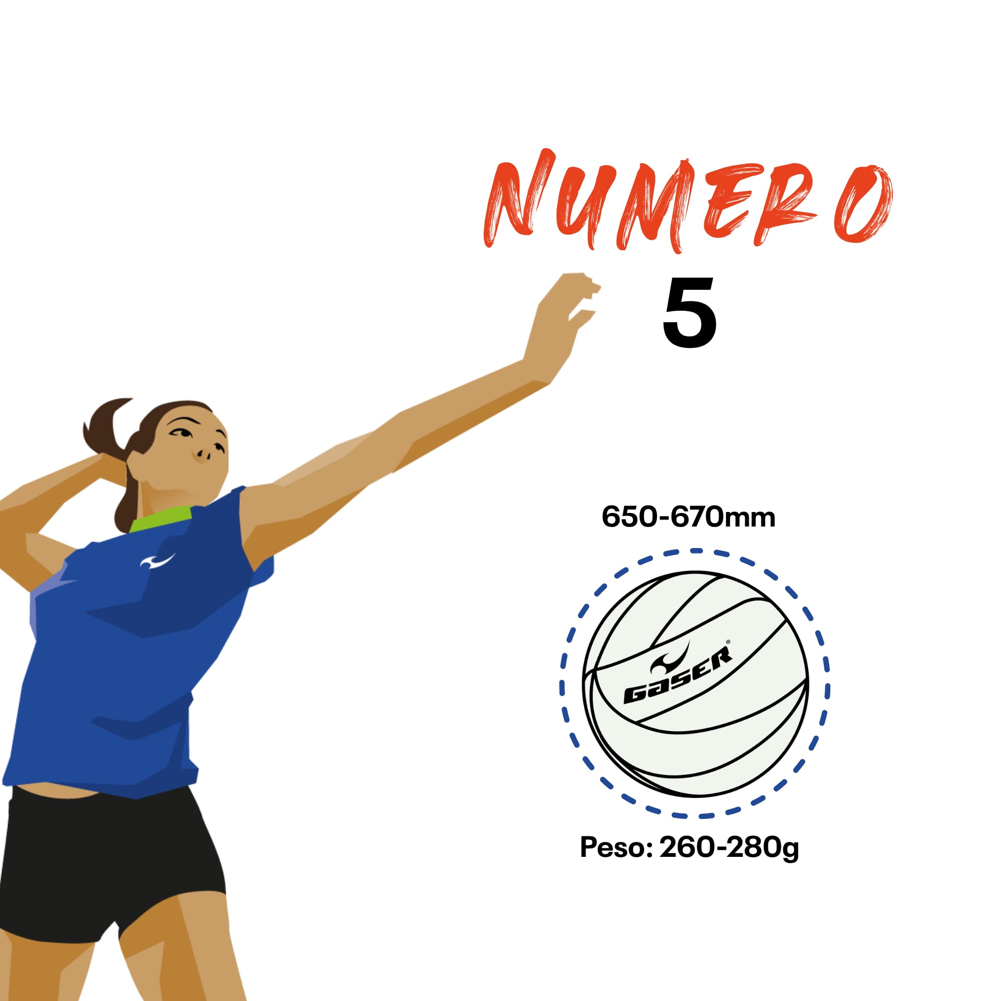 Gaser Bola de voleibol n.º 5 laminada