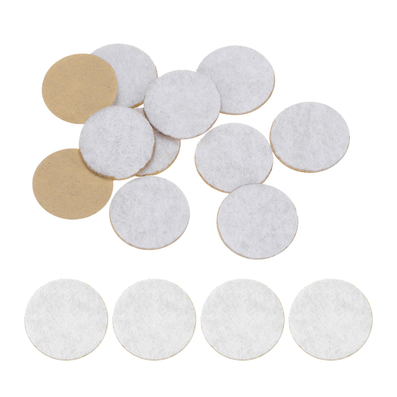 HARFINGTON 10pcs Round Adhesive Felt Circles, 13mm 1/2" Pre Cut Felt Craft Stickers Non-Woven Mini Felt Fabric Circles for DIY Sewing Handcraft Cut Projects Craft Finishing, White