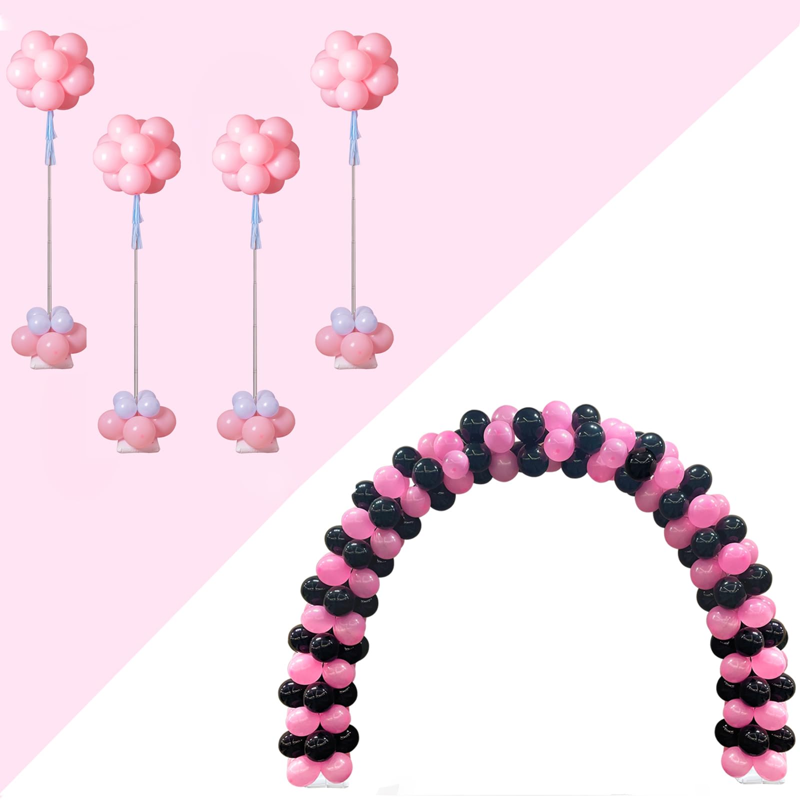 YALLOVE4 Pack Balloon Column Stand And Balloon Arch Kit Combo Pack for Birthday Party Decoration