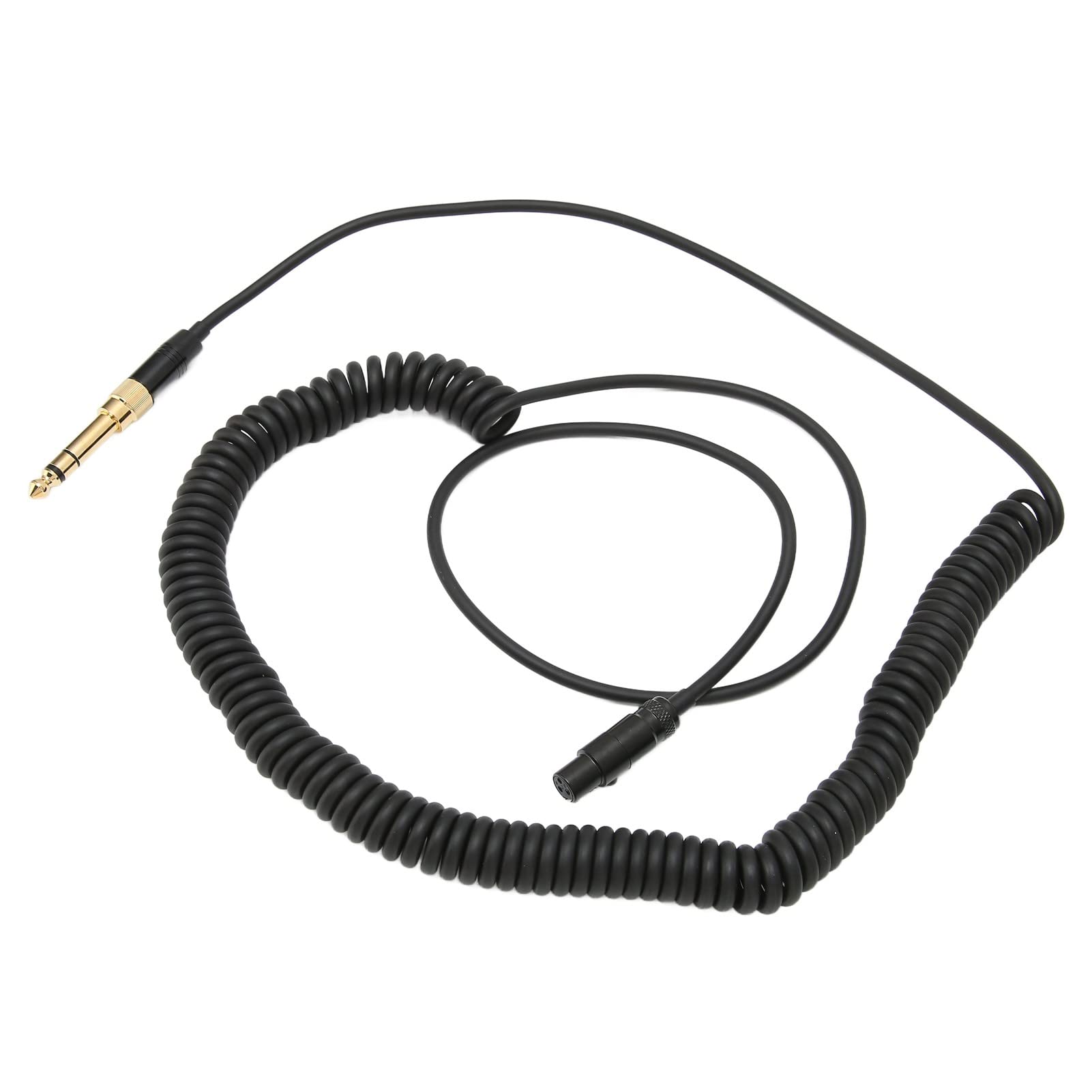 VBESTLIFE 2 Uds., Cable de Audio de Resorte Negro para Auriculares, Línea Auxiliar de Bobinado de Repuesto para AKG Q701 K712 K702 K271S K240S K240MK K181 K141, para Pioneer HDJ 2000