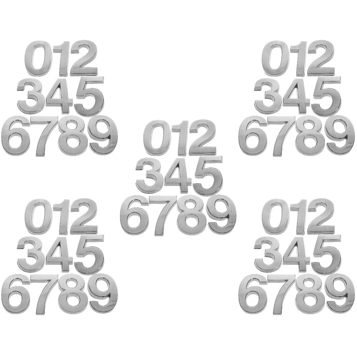 MAGICLULU 50stücke Edelstahl Türnummernschild Teiliges Selbstklebende Hausnummern Einfache Installation Ohne Schrauben Vintage Stil Für Wohnungen Büros Und Hotels