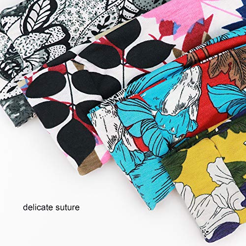 Image of DRESHOW 6 Pack Headbands for Women Boho Headbands Vintage Flower Elastic Workout Yoga Sports Facial Knotted Crocheted Elastic Head Wrap
