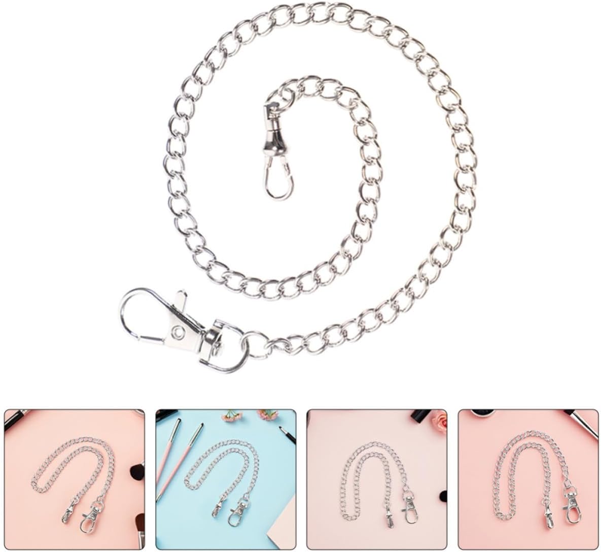 2pcs Pocket Watch Chains Metal with Lobster Clasp for Men Daily Use