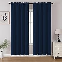 Vista 48 de CUCRAF - Cortinas opacas beige de 45 pulgadas, juego de 2 paneles con bolsillo para barra, cortinas para oscurecer dormitorios y sala de estar