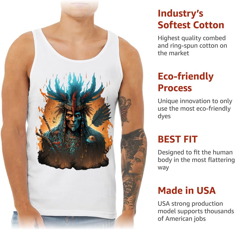 Fantasy Print Tank - Multicolor Workout Tank - Creepy Jersey Tank