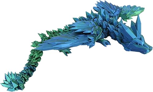 Miniatura 4 de Leutsin Dragón impreso en 3D  Dragón de ala de cristal articulado completo de 18 pulgadas, decoración de oficina en casa, juguetes de escritorio,