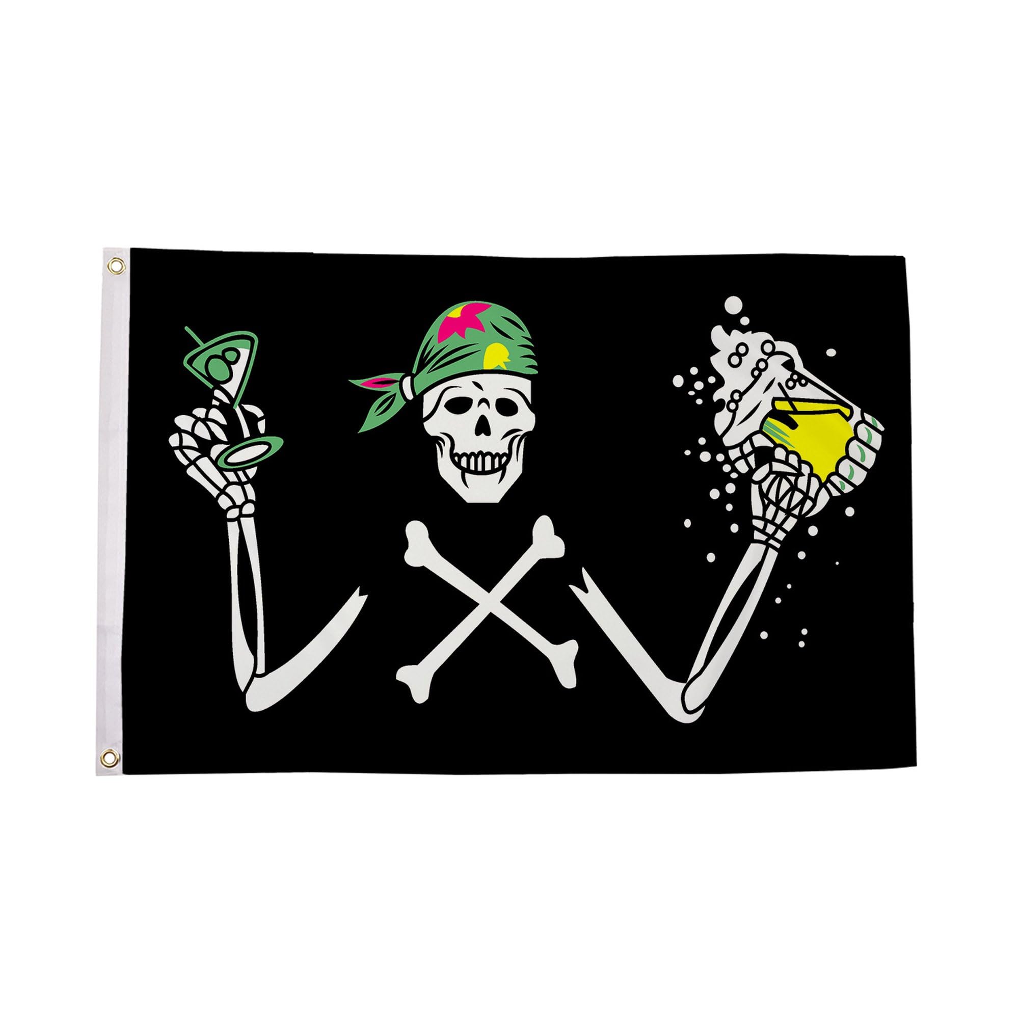 Flagtex Pirate Flags Pirate Beer 5ft x 3ft (150cm x 90cm) - Pirate Banner with Beer Theme, Jolly Roger Flag for Garden Display, Pirate Bar Party Decorations โ image 1