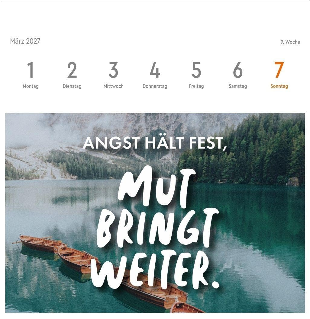 Visual Statements Premium-Postkartenkalender 2027: Woche für Woche motivierende Weisheiten und kluge Zitate zum Sammeln und Verschicken. Wochenkalender in modernem Typo Art-Design