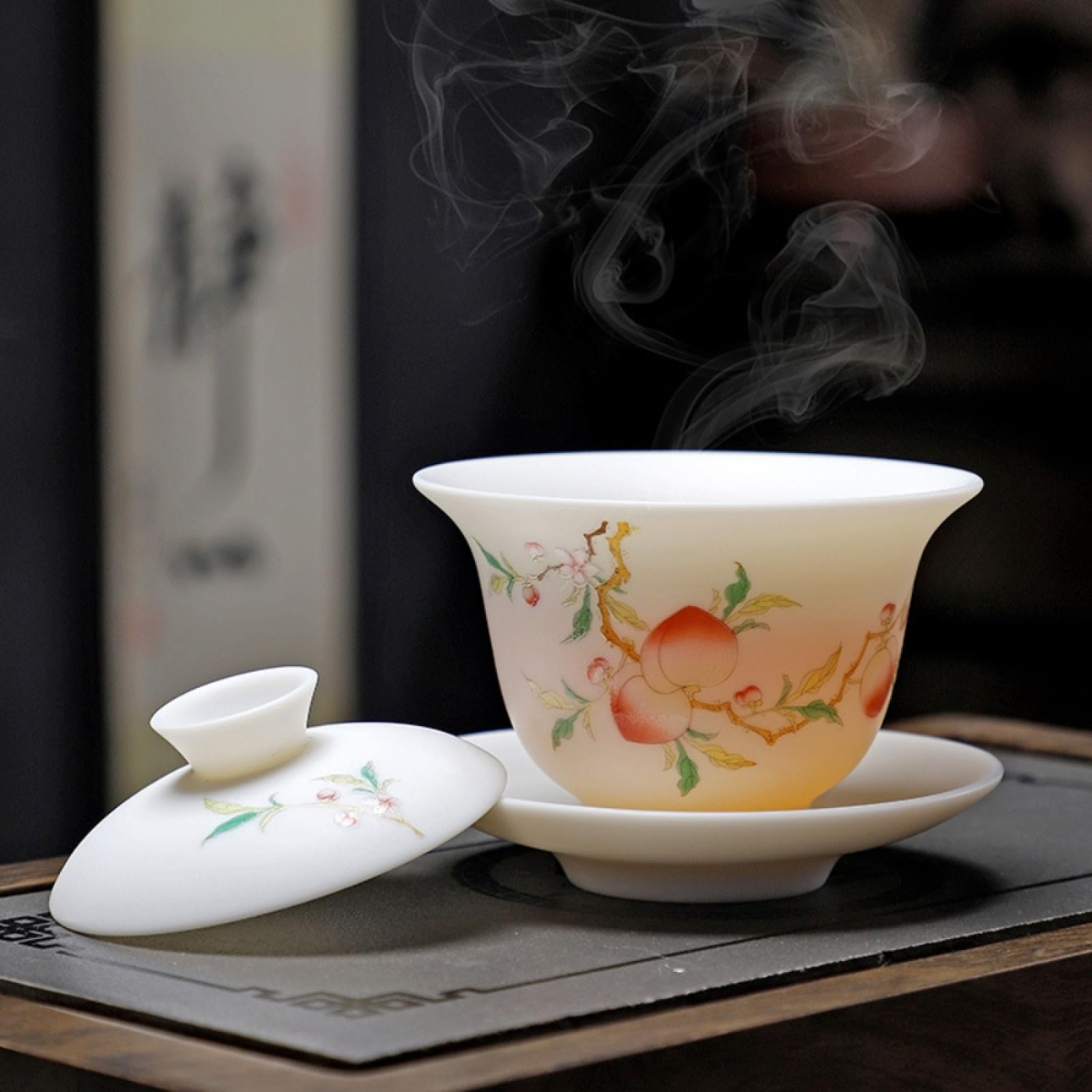 Amazon.co.jp: 蓋碗 中国茶器 シングルハンドメイドセラミックレリーフ