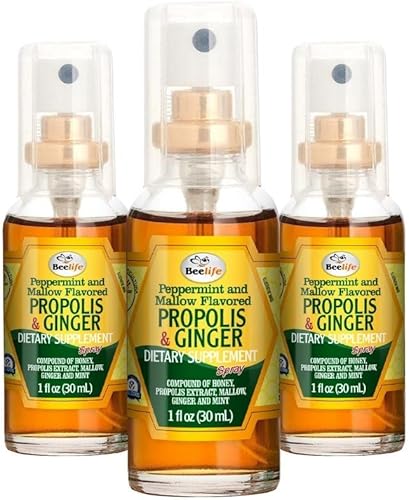 Miniatura 12 de Beelife Spray de propóleos para la garganta, aroma calmante de miel, menta y malva, apoyo inmunológico natural y alivio del dolor de garganta