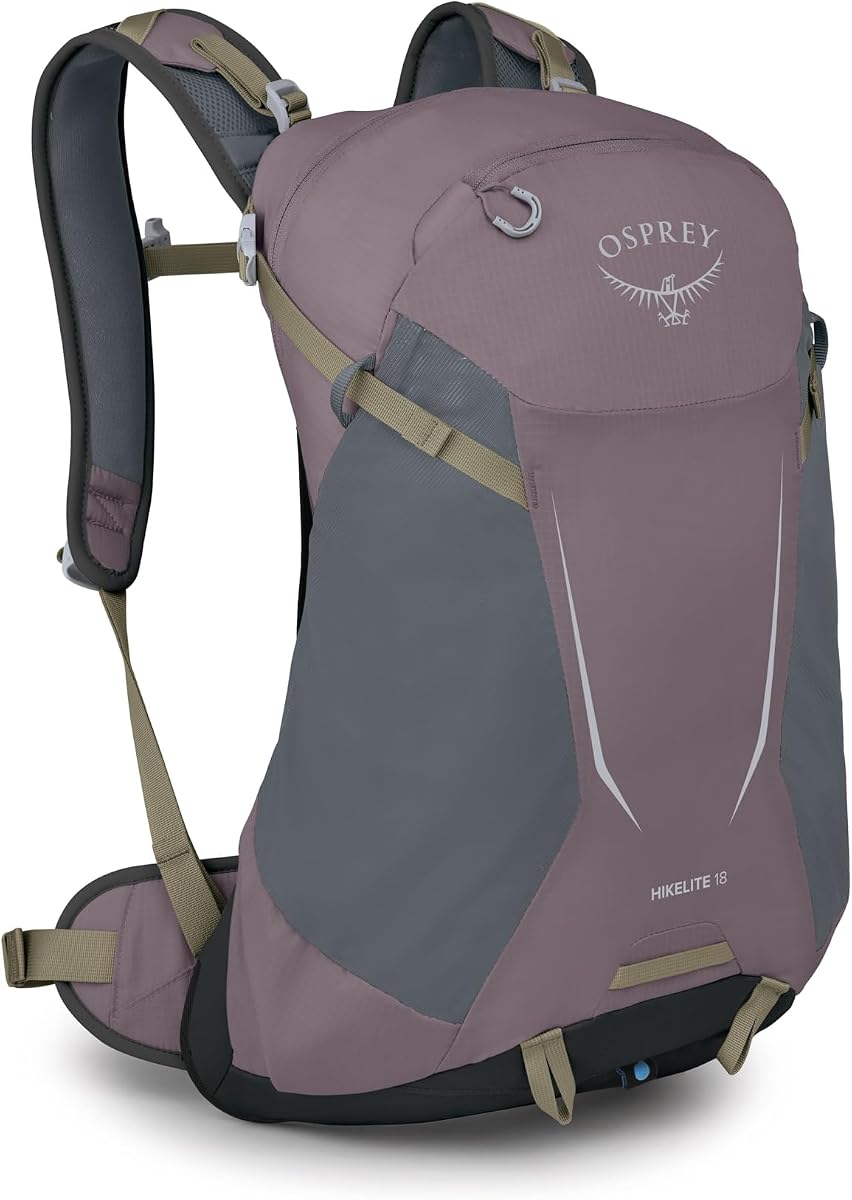 Hikelite 18L Durable Hiking Backpack - Travel Daypack with Rain Cover for Men and Women, Graphite Purple