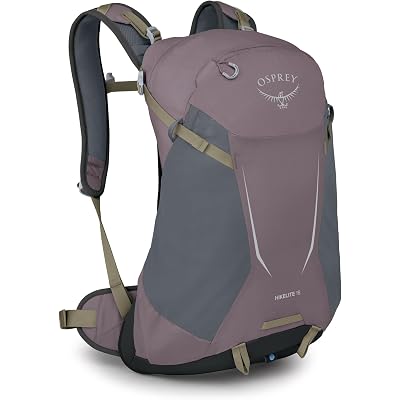 Osprey Hikelite 18L Durable Hiking Backpack - Travel Daypack with Rain Cover for Men and Women, Graphite Purple