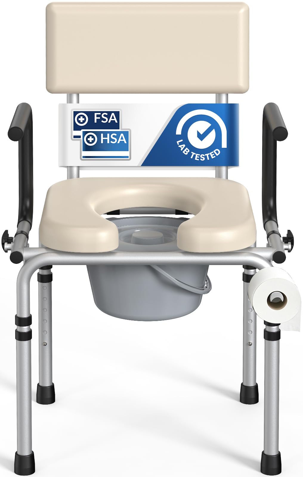 M73 Drop Arm Bedside Commodes for Seniors, Potty Chair for Adults — Amazon image 9