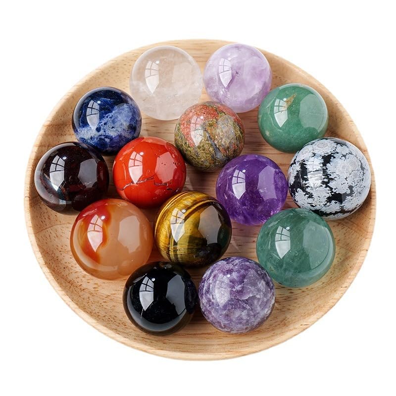 Esferas de feng shui en amatista y lapislázuli con cristales pulidos de alta calidad