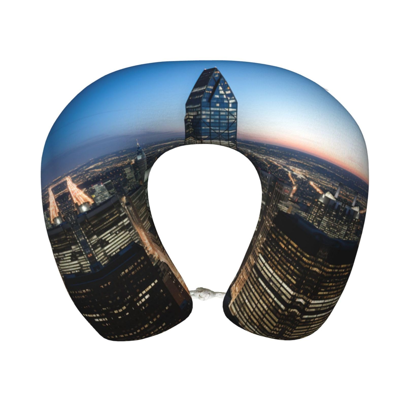 peiyeety Night View Print Custom U-Shaped Pillow,Memory Foam Cervical Neck Travel Pillow,for Home,Camping,Travelling