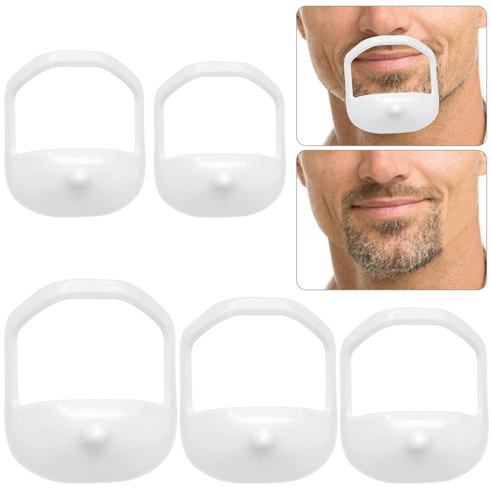 SYOSI5 Sizes Beard Shaper, , Beard Shaping and Styling Tool, Beard Styling Template, Suitable for Men's Beard Modeling Tools (White)